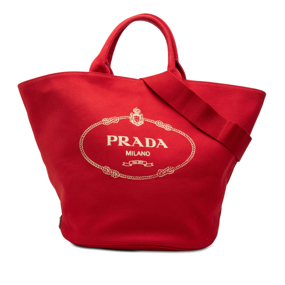 Pre-Loved Prada Canvas Canapa Logo Tote